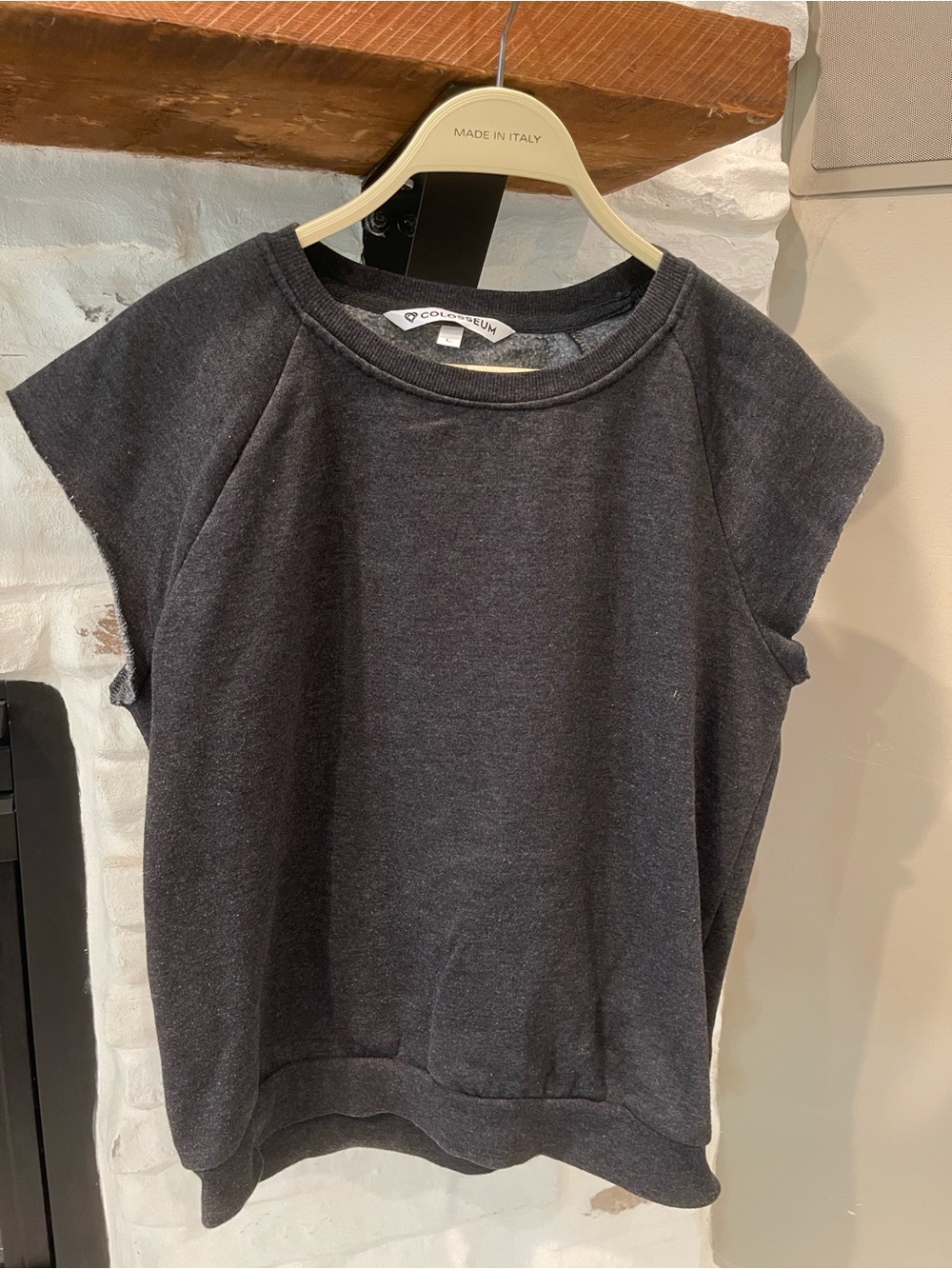 Colosseum Athletic Charcoal Gray Crewneck Cap Sleeve Top